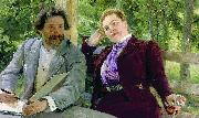 Ilya Yefimovich Repin Self portrait with Natalia Borisovna Nordman-Severova. France oil painting artist